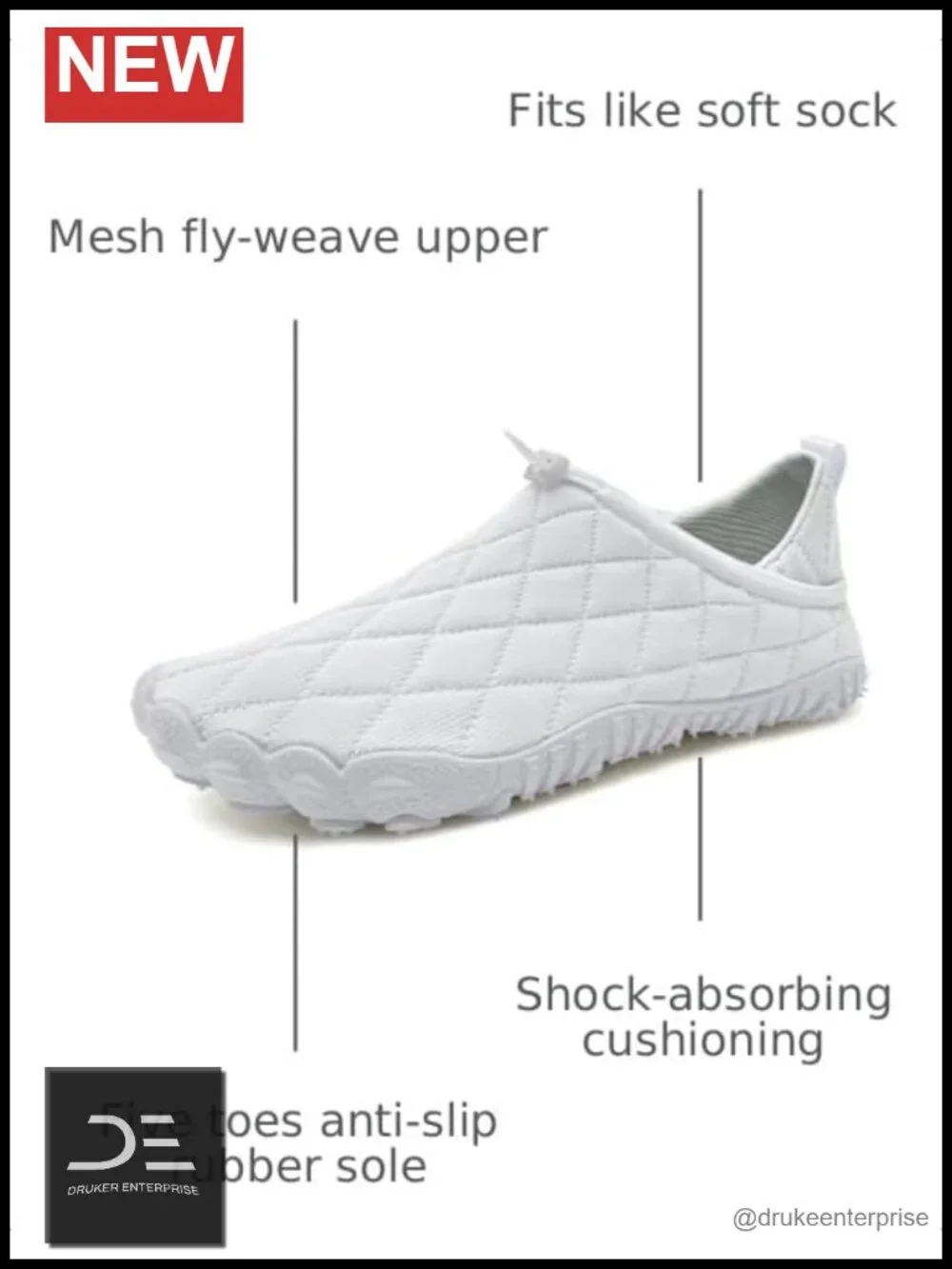 Barefoot Water Shoes Mesh Slip-On Anti Slip Zero Drop Walking Hiking